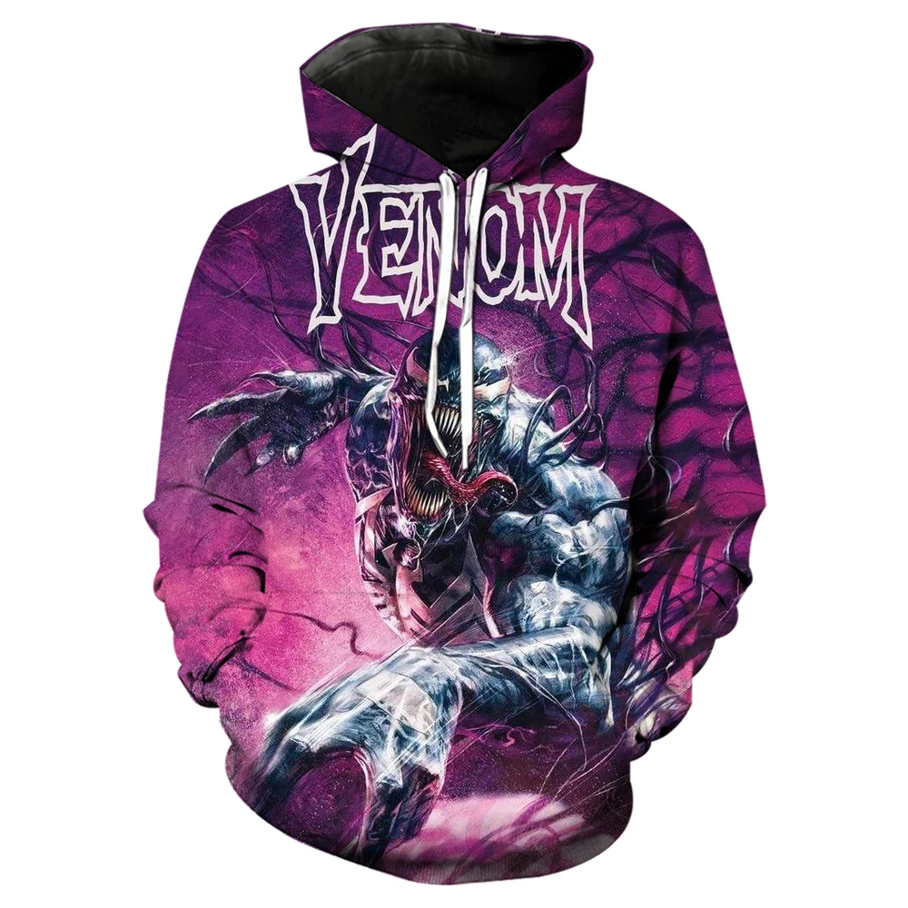 Marvel Super Hero Series Venom 3D Printed Men\'s Hoodie Coat Outdoor Travel Sportswear Casual Men\'s Fashion Sweater