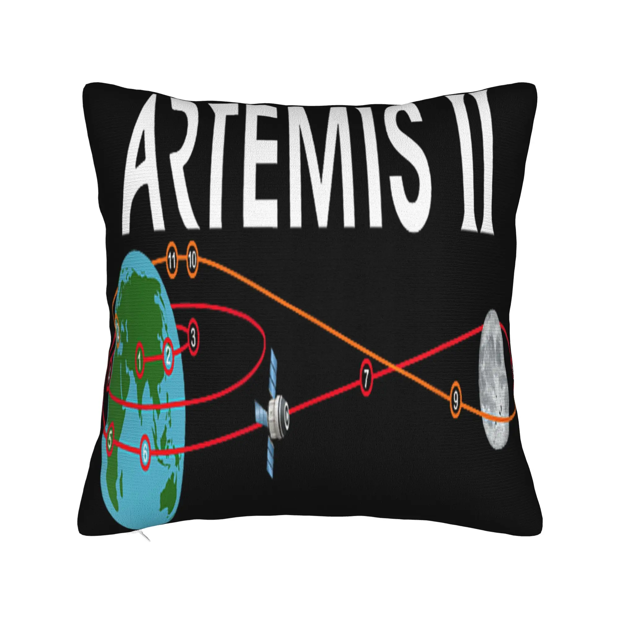 Artemis 2 Route Map SLS Rocket Launch Mission To The Moon Pillow Case  Soft Pillow Cover Pillowcases For Chair Sofa Home Decor