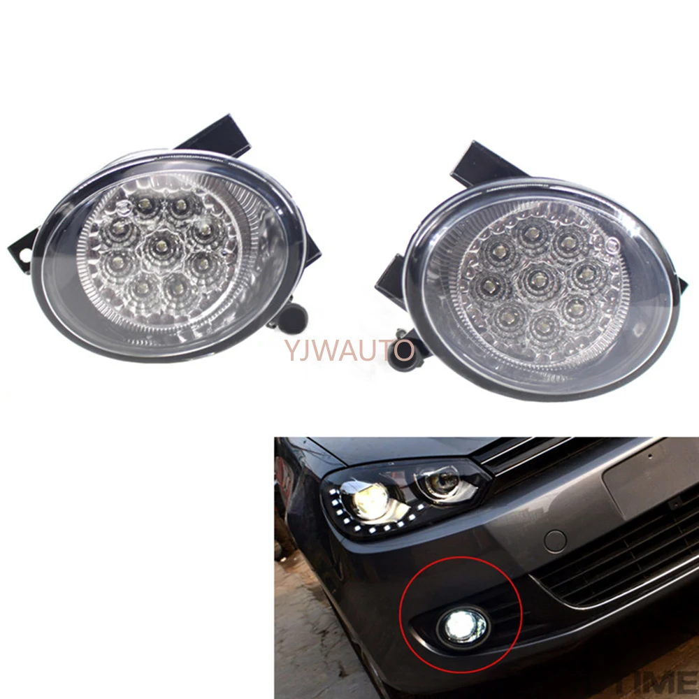 

Car Fog Lamp For VW Golf Jetta Eos Tiguan Beetle MK6 2009~2017 Auto Front Bumper Grille Driving Lamps LED Fog Lights Set Kit