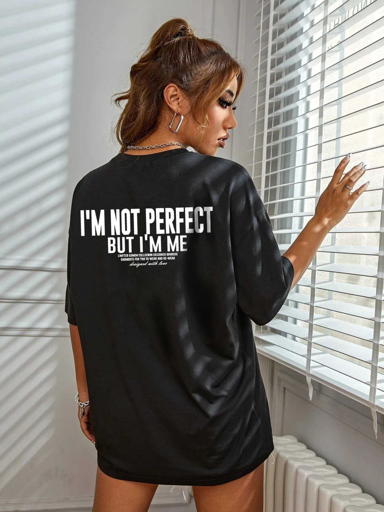 Letter Print T-shirt, Casual Short Sleeve Top For Spring & Summer, OverSize Women\'s Clothing