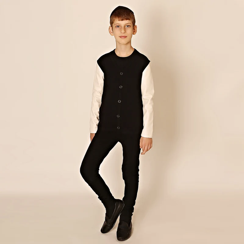 Boy and Girls Blazer Shirt Cardigan Long Sleeves Black Shirt Children Elegant Clothes Cotton V Neck Front Buttons 5-12 Years