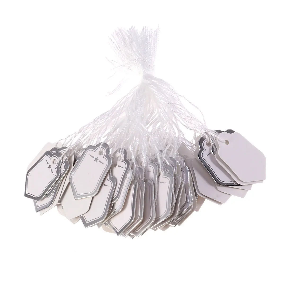 

500Pcs Craft Paper Price Label Tags Silver Five Pointed Star Design for Jewelry Packaging Display Wedding Favor Gift Tag