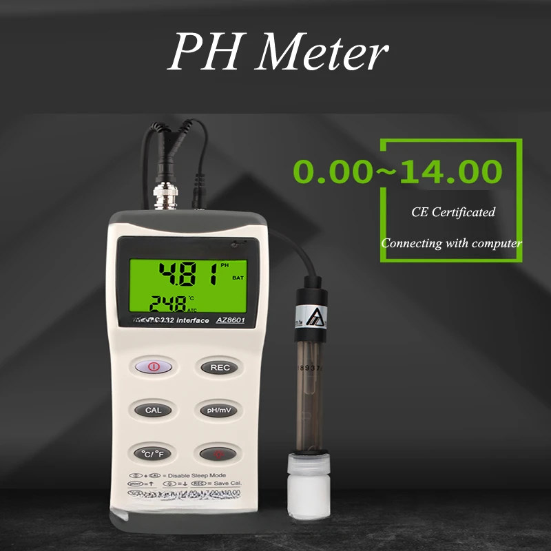 

PH Meter With Range 0.00-14.00 High-precision Portable Industrial Water PH Tester PH Value Detector Water Quality Tester AZ8601