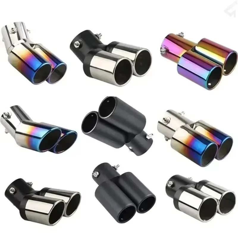 

Универсальный автомобильный наконечник глушителя, круглый наконечник выхлопной системы автомобиля из нержавеющей стали, хромированный круглый наконечник выхлопной трубы, наконечник глушителя