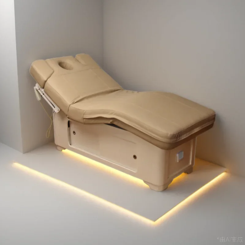 Electric beauty bed beauty salon special multi-functional intelligent solid wood spa massage bed physiotherapy bed embroidery