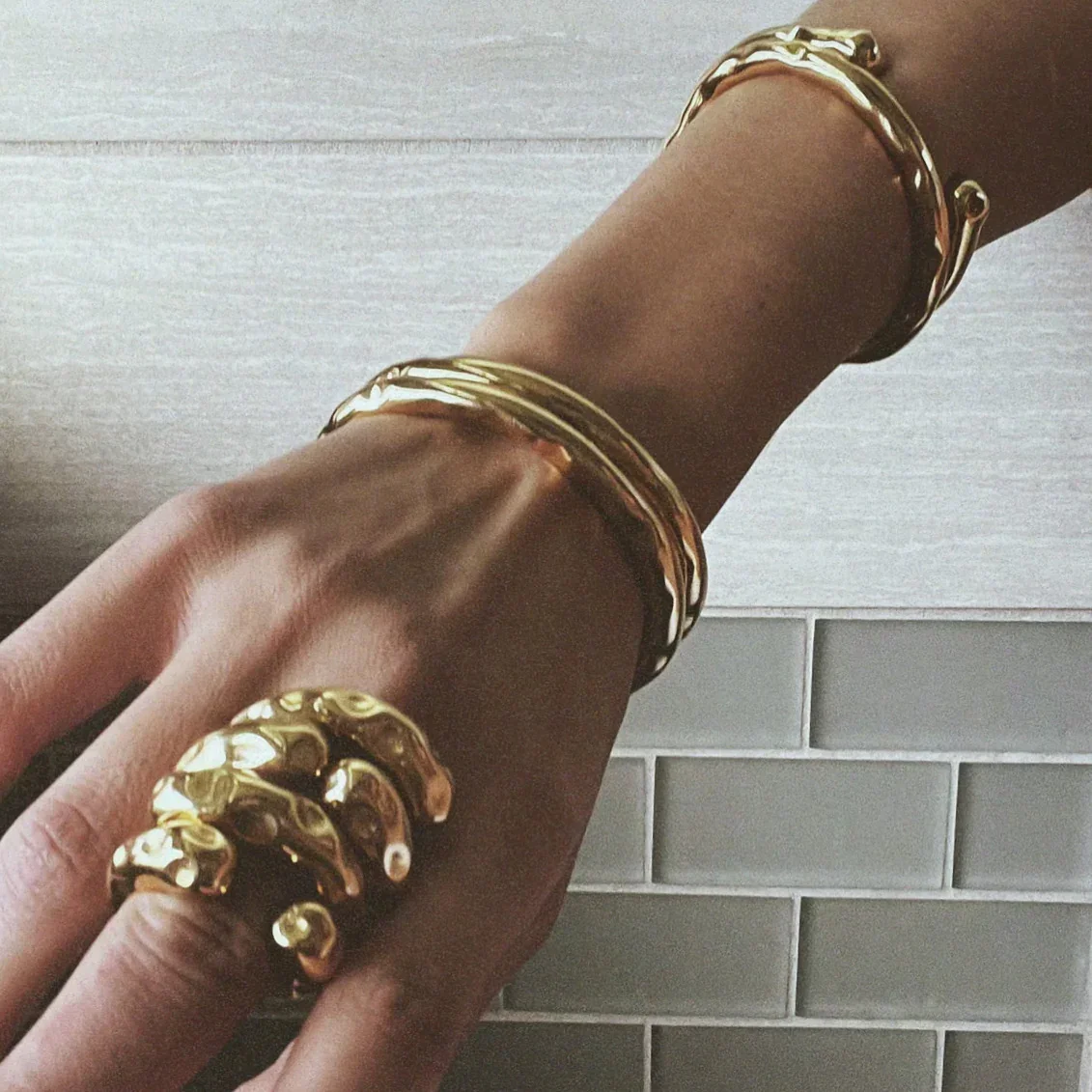 Women's Geometric Stainless Steel Cuff Bracelet