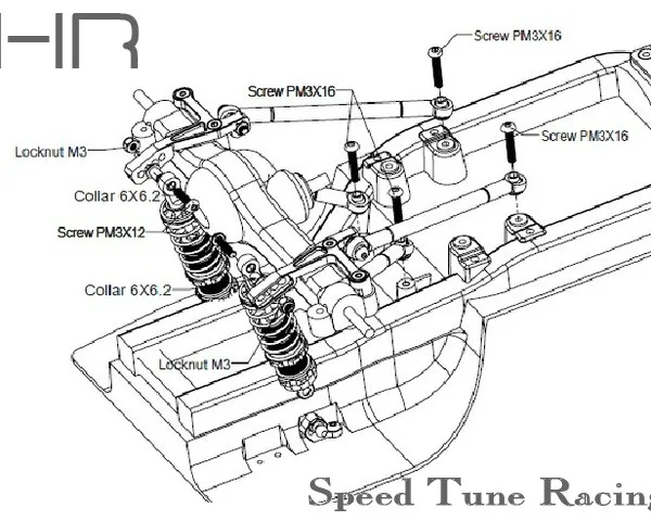 HOT RACING TAMIYA CC01 regulowany zestaw tylnego drążka kierowniczego ze stopu aluminium