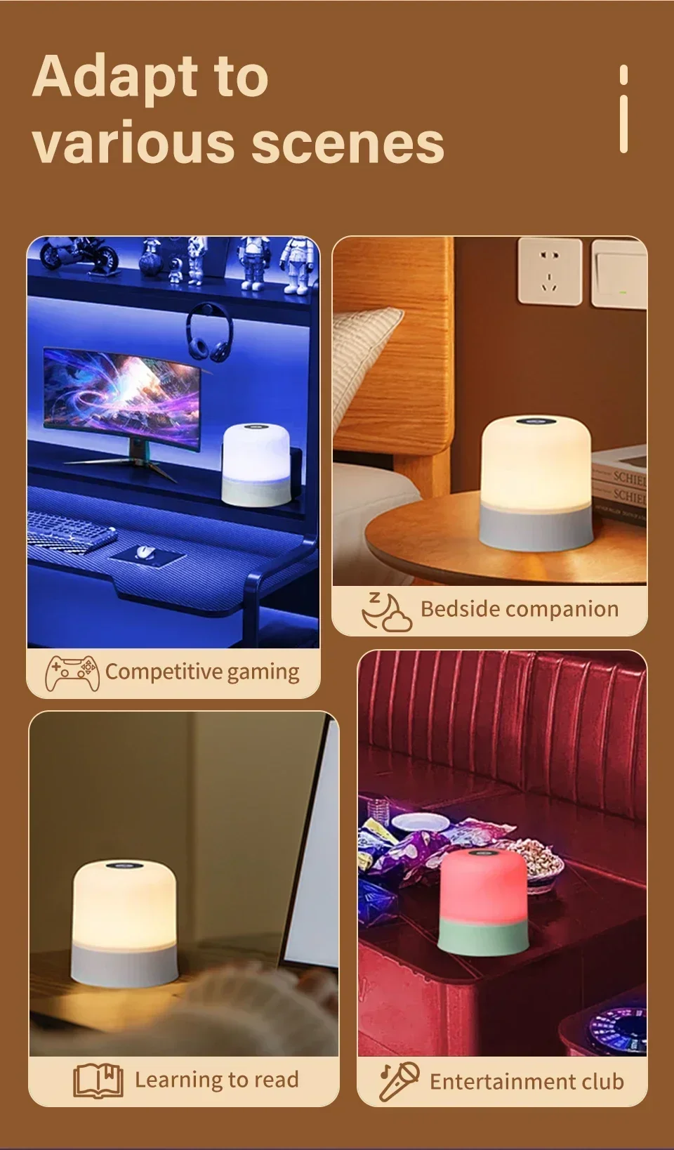 LED Table Lamp With Remote Dimmable Bedside Lamp For Bedroom Tricolor RGB 16Color Change Touch Night Light Rechargeable Portable