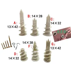 20pcs Plastic expansion pipe Plugs self drilling Nylon Anchor screw set for gypsum Plasterboard Fixings Curtain Drywall Tool