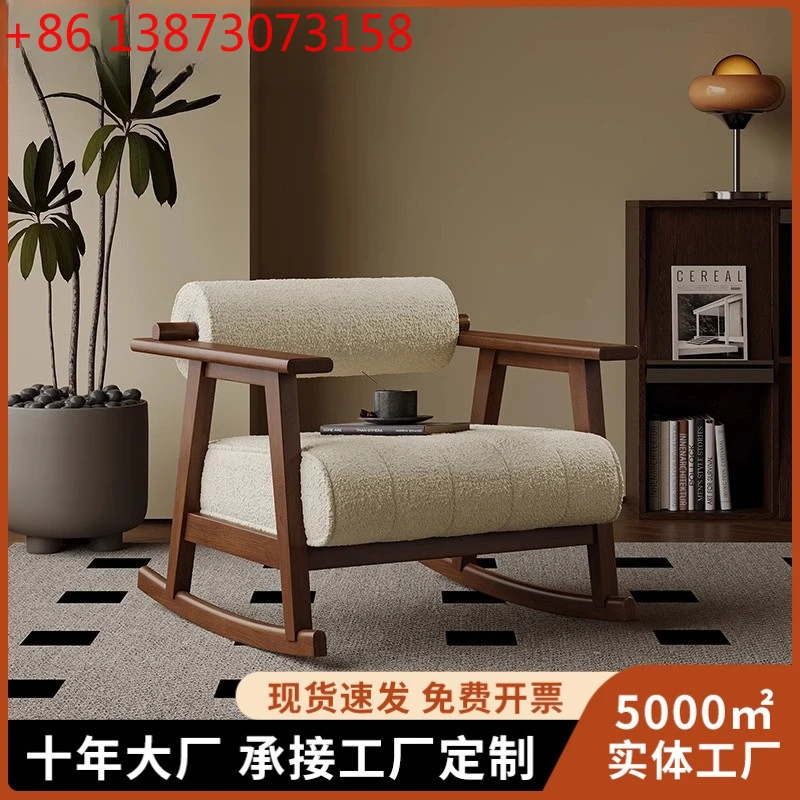 

Medieval style wabi-**** style Japanese log single chair retro designer hotel homestay living room lazy chair leisure chair