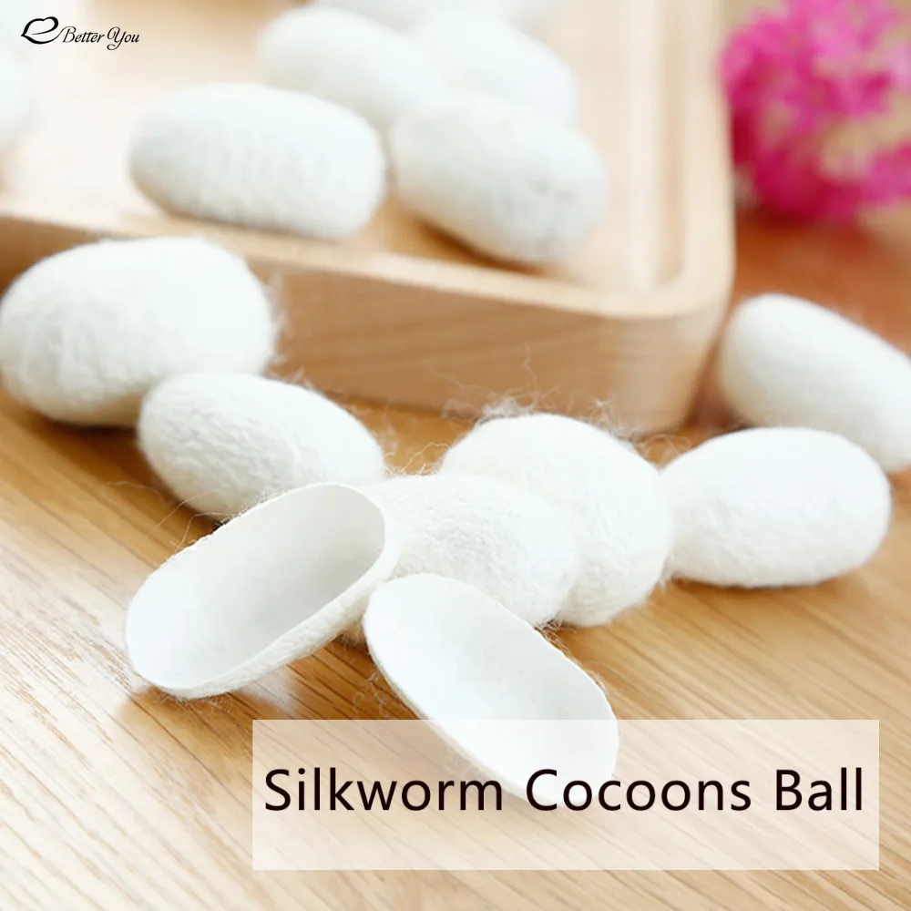 100 Pcs Silkworm Balls Purifying Whitening Exfoliating Scrub Blackhead Remover Natural Silk Cocoons Facial Skin Care HJL