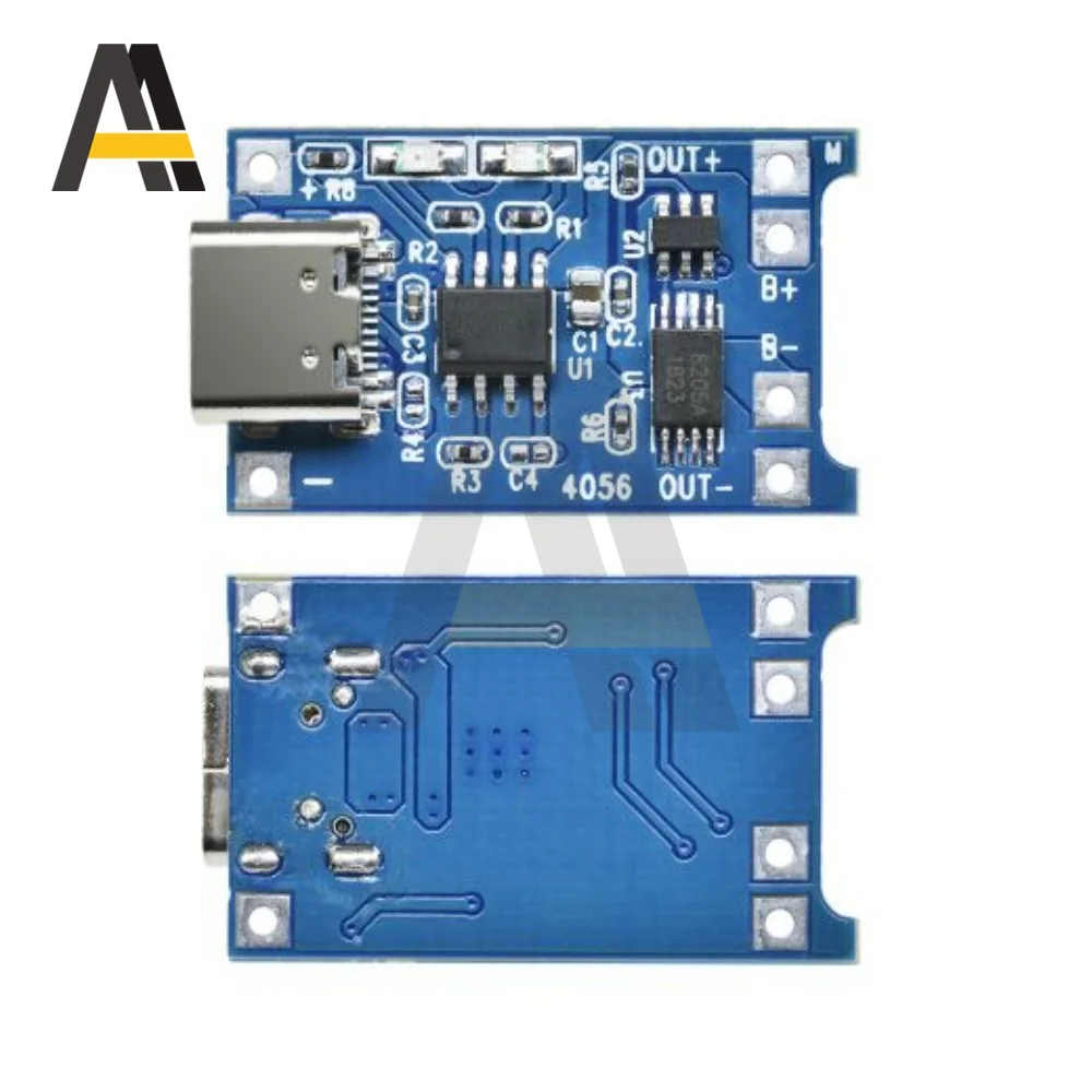 1Pcs/10Pcs TP4056 5V 1A Type-c USB 18650 Lithium Battery Charging Board Charger Module with Protection Dual Functions 1A Li-ion