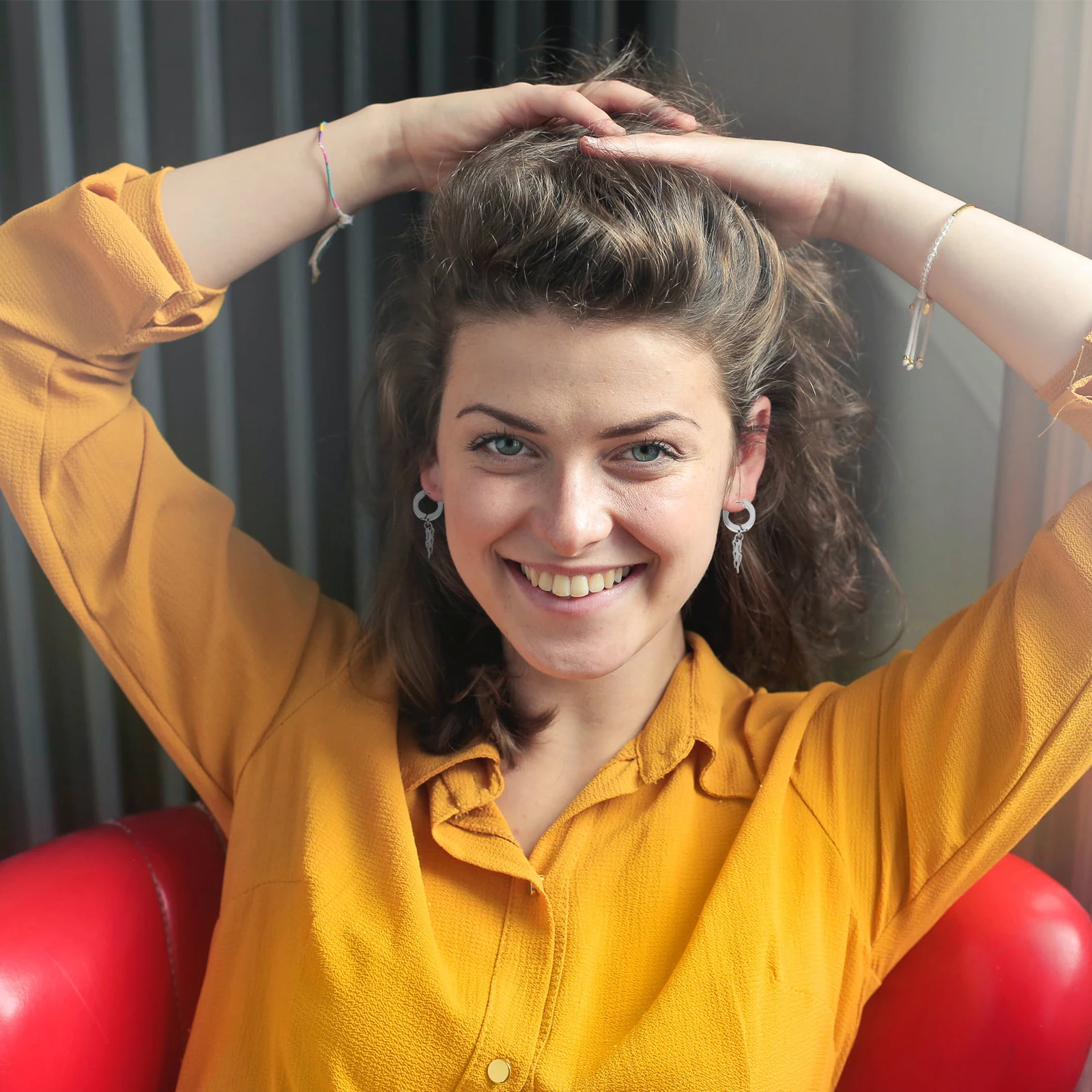 

1Pair Flame Stainless Steel Earrings Punk Style Durable Stylish Jewelry Unique Design Ear Accessories for Women