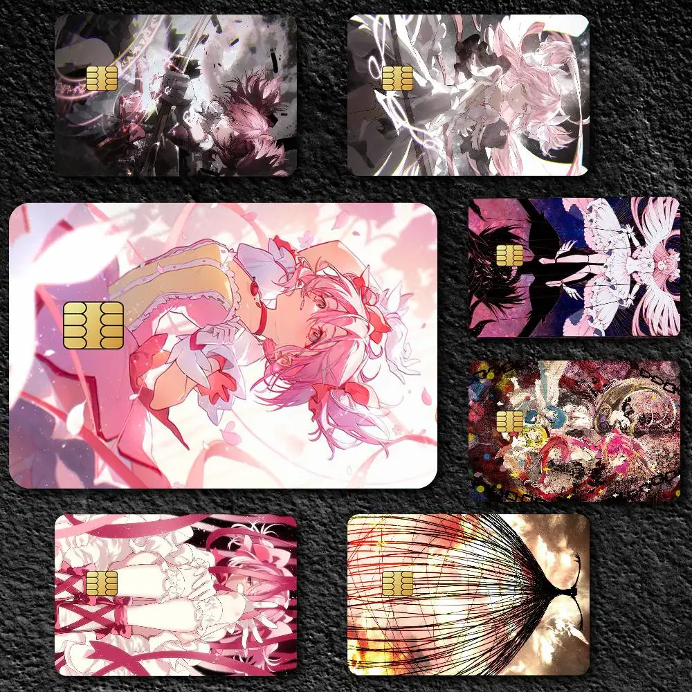 ملصقات جلدية لبطاقة الائتمان P-Puella Magi Madoka Magica لبطاقة البنك والحافلة المتروية هدية مقاومة للماء #1