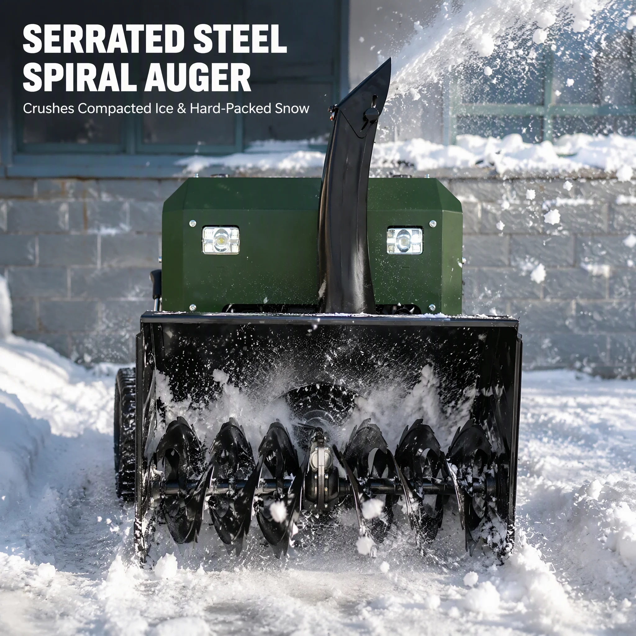 Heavy Duty Courtyard Remote Controlled Tracked Snow Plow Blower 2-in-1 Hybrid 16HP Diesel 1000mm Width Snow Thrower