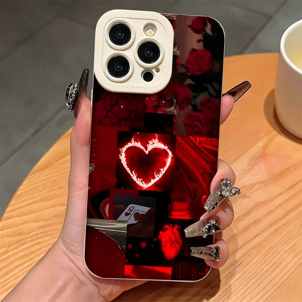 TPU Phone Cases For Samsung Galaxy S26 S25 Ultra S24 S23 S22 Plus A26 A55 A35 A54 A16 A36 A56 Anti-fall Fire Heart Party Cover