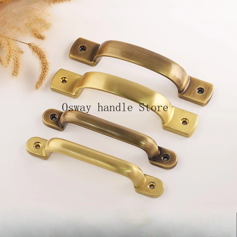 Door handle cabinet door drawer Chinese medicine cabinet brass thickened surface handle Chinese wooden door window copper handle