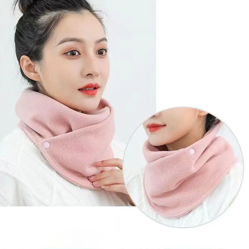 New Winter Plush Neck Scarf Soft Warm Neck Cover Plush Double Layer Neckerchief Outdoor Windproof Neck Protector Neck Warmer