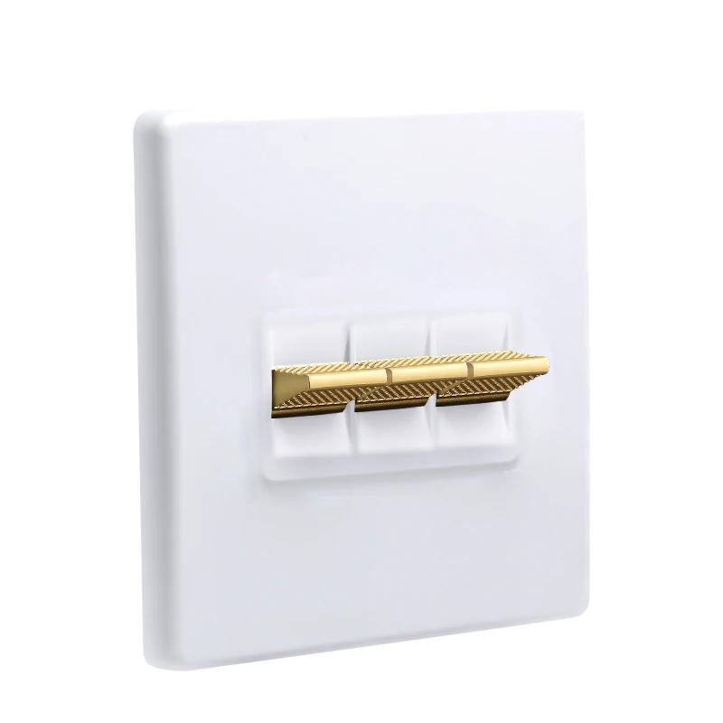 Home Improvement 86 Type Wall Light Toggle Switch High-quality Matte White PC Panel EU Socket