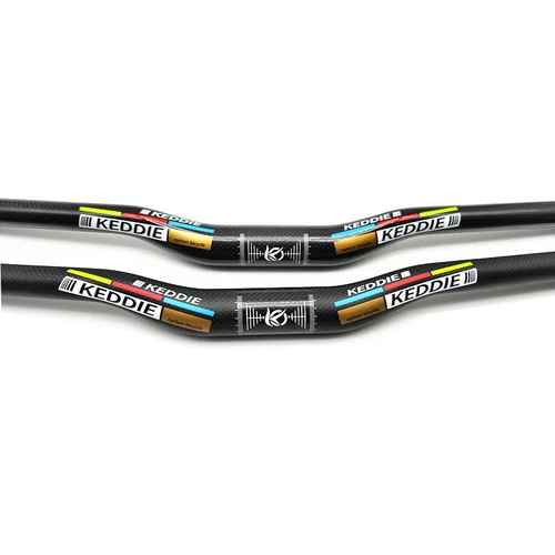 Imagen 2 del producto Manillar de bicicleta de montaña de carbono completo 31,8*600-760mm manillar de bicicleta de montaña T800 barra plana elevadora ligera de carbono 3K mate
