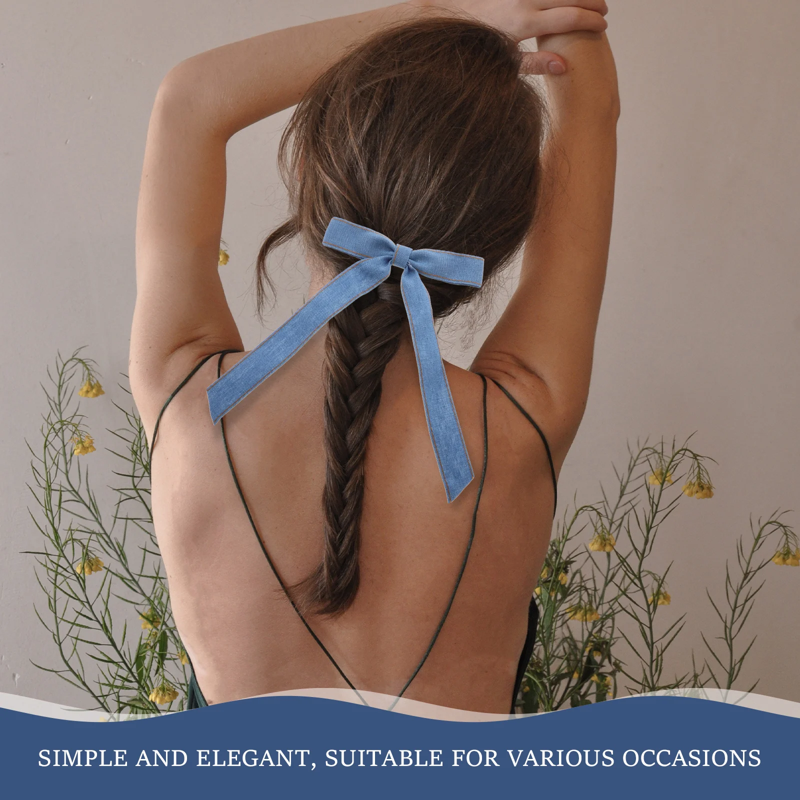 

1Pair Stylish Solid Color Bow Hairpin Portable Easy to Use Fashion Accessory for Various Hairstyles Hair Bow Hair Bows Clips