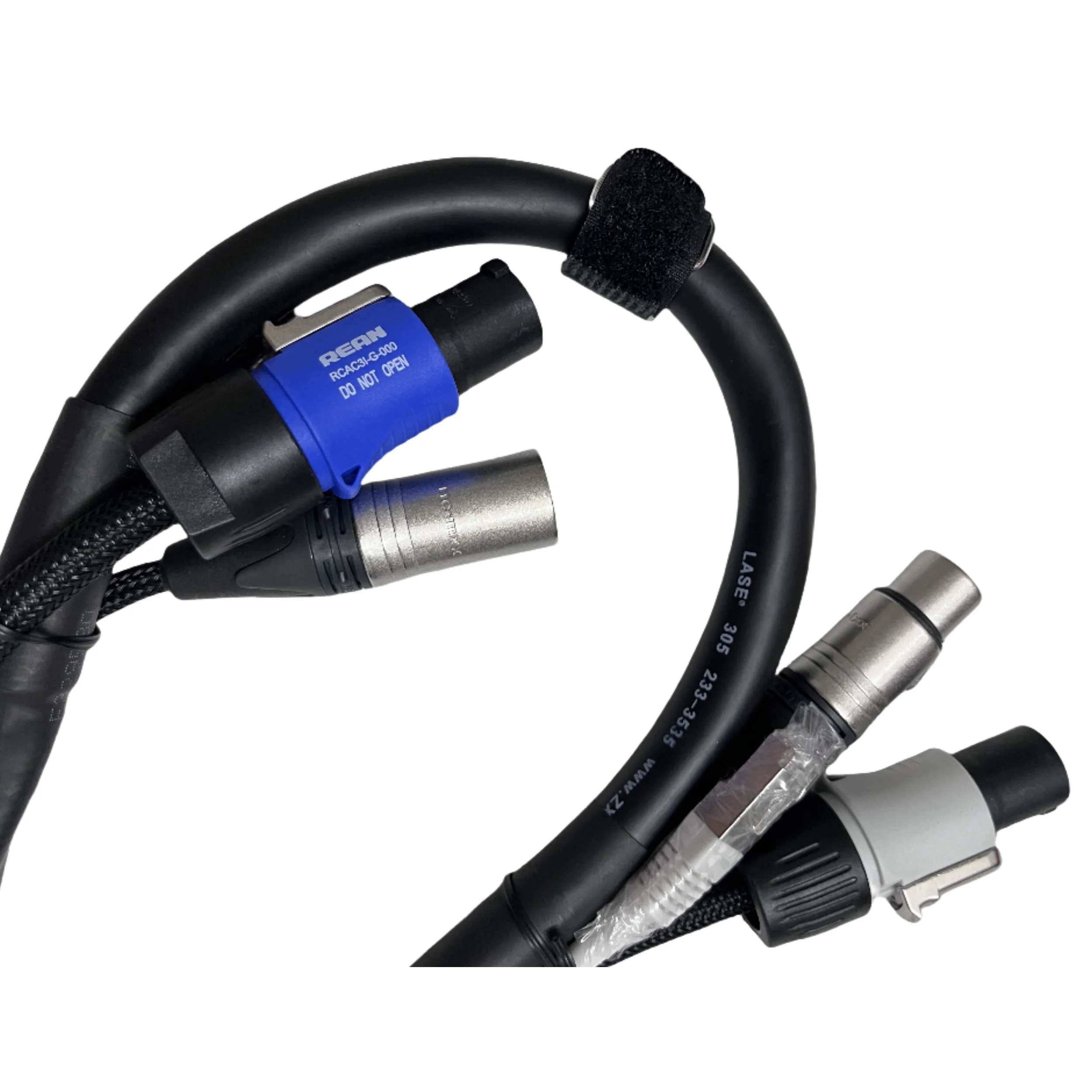 LASE 3 Ft (0.91M) TRIAMESE Power Audio & Data Combo Cable for Line Array Powered Speaker