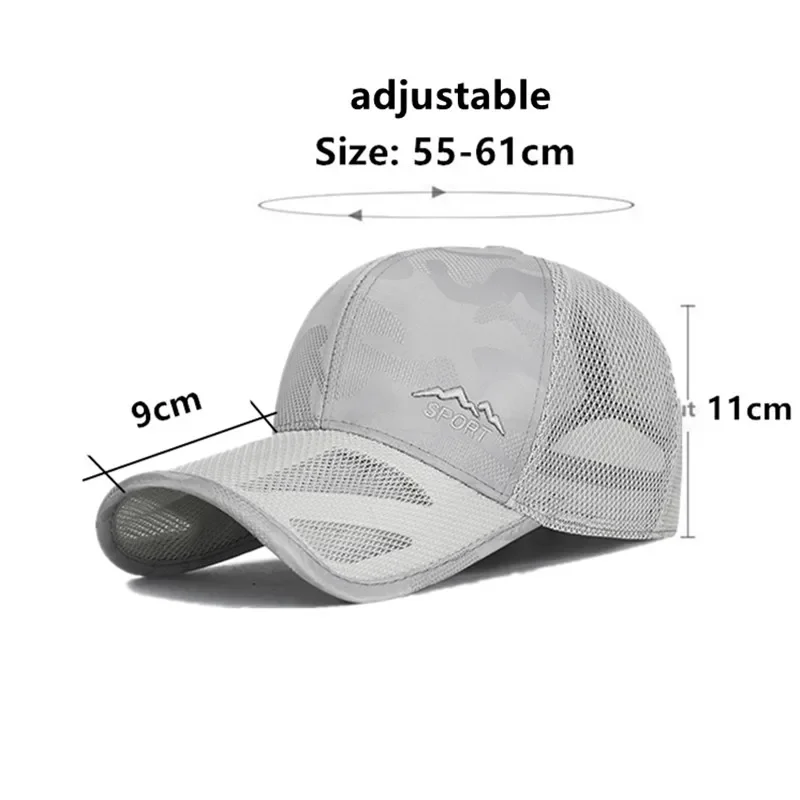 

New Summer Breathable Mesh Caps For Men And Women Hardtop Embroidery Camouflage Baseball Cap Camping Fishing Hat Snapback Cap