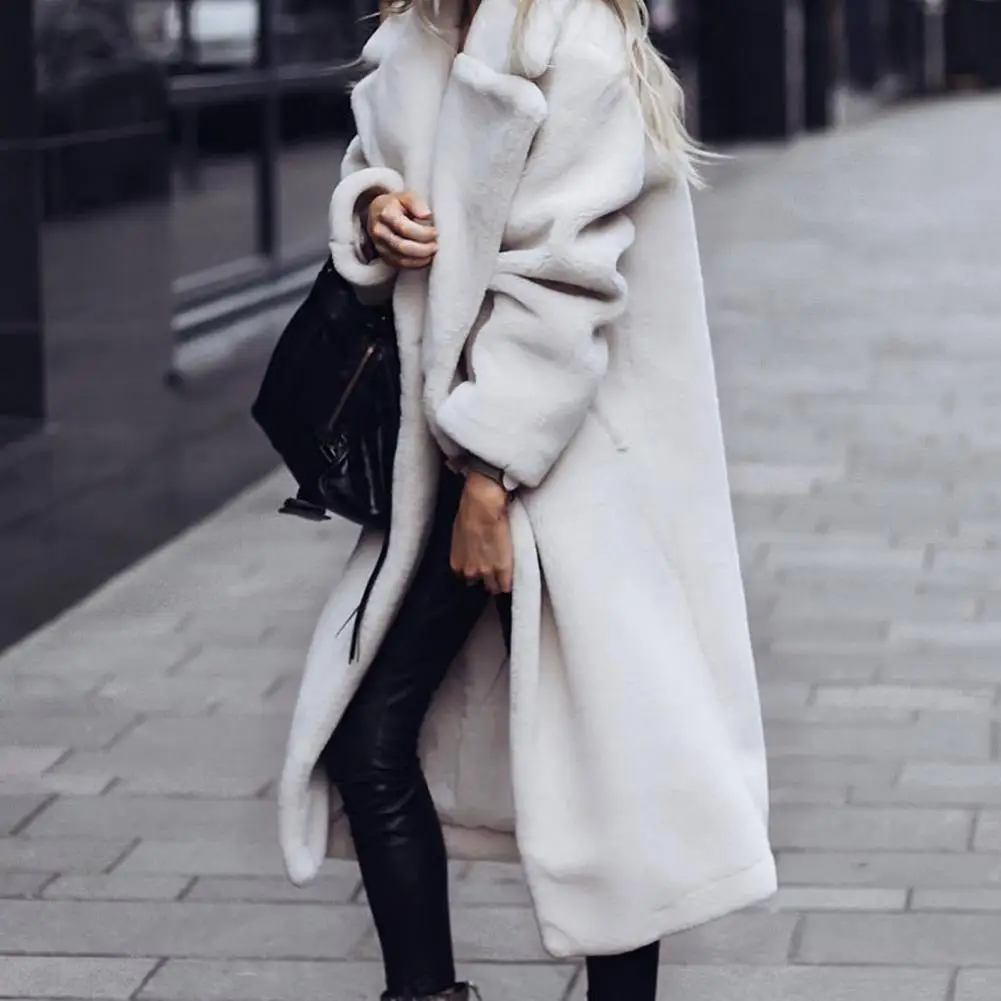 

Cardigan Coat Attractive Long Coat 3 Colors Overcoat Super Soft Turndown Collar Oversized Loose Jacket Coat Women Winter Clothes