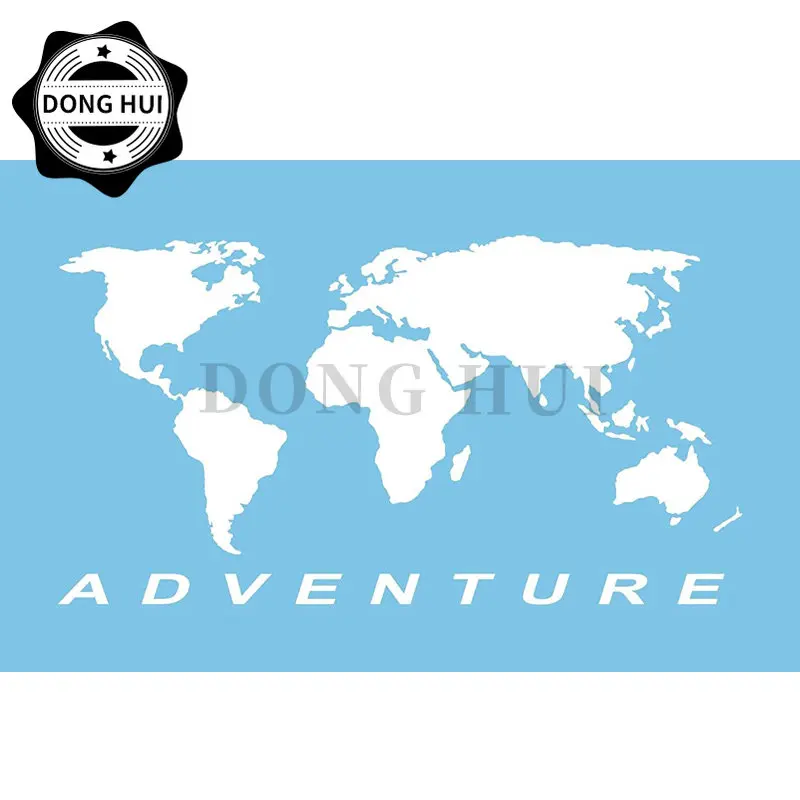 Adventure World Map Sticker PVC Scratch Decal Waterproof Off Road Vehicle Refrigerator Helmet Laptop Motorcycle Trunk Stickers