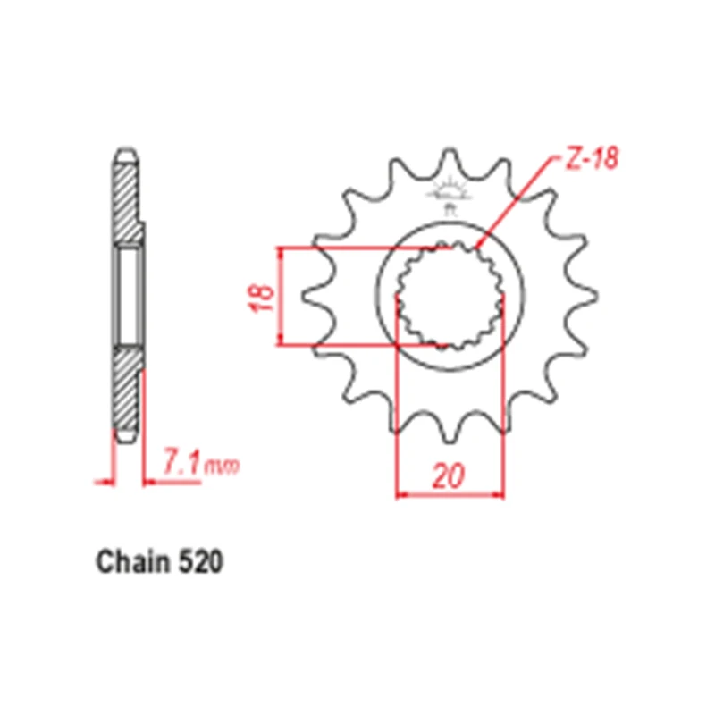 OZOEMPT 520-12T Motorcycle Front Sprocket Apply to RM125 T,X,Z,D,E,F,G,H,N,P,R,S,V,W,Y,K1,K2,K3,K4,K5  K6,K7,K8,K9,L1,L2