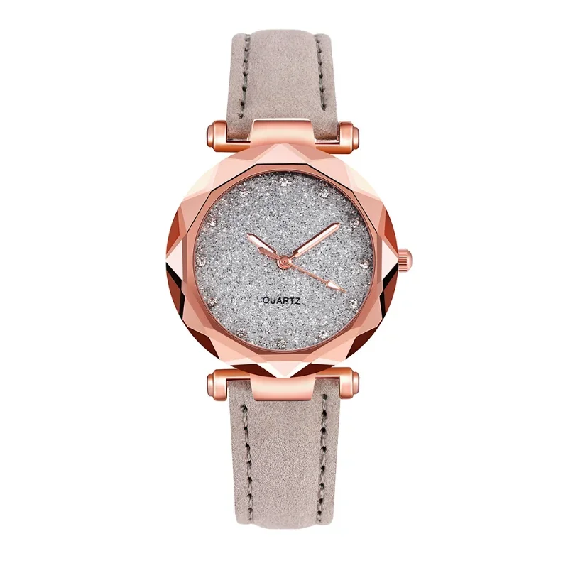 Ladies Fashion Korean Rhinestone Rose Gold Quartz Watch Female Belt Watch Women\'s Watches Fashion Clock Watch Women Watches #vk