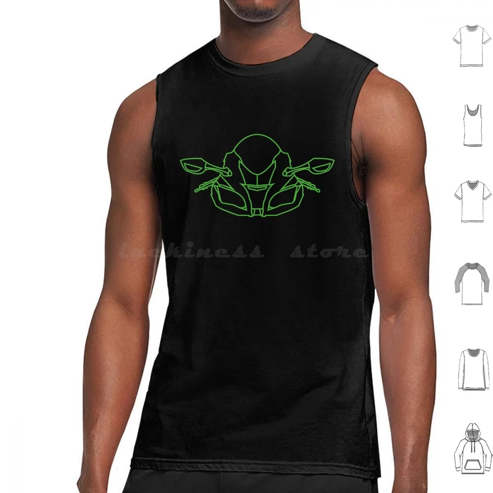 Zx10r Tank Tops Print Cotton Zx10r Super Athlete Bike Motorcycle Biker Superbike Motorcyclist Race Motorsport Green Green