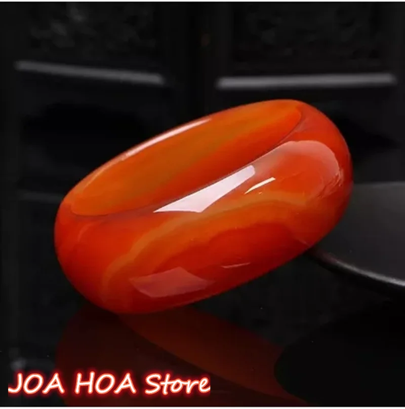 Emerald Wide Cuffs Female Sweet Red Charm Agate Bangle Good Luck Jewelry Bracelet