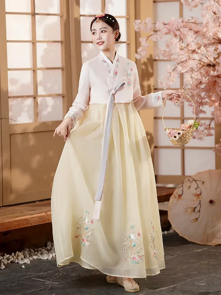 Palace korean Traditional Costume for Women Elegant Luxury Hanbok Dress Princess Cosplay Anicent Retro Long Robe Wedding Party