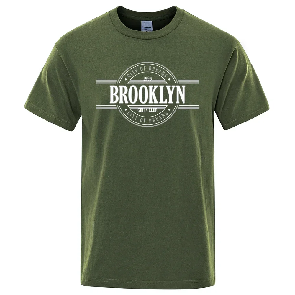 City Of Dreams 1996 Brooklyn Girls Club Men T-Shirt Fashion Loose  100% Cotton Hip Hop Streetwear Breathable Sweat Tshirt