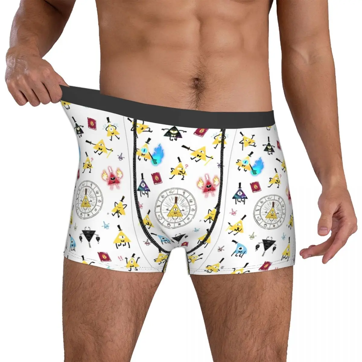 Man Gravity Falls Bill Cipher Boxers Novelty Gift Underwear Cartoon Anime Shorts Men's Boxer Briefs Quilt Underpants Cozy