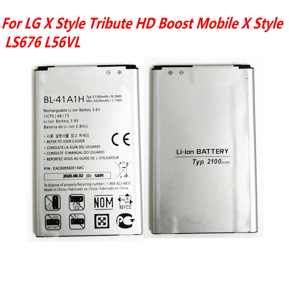 NEW Original BL-41A1H BL-41A1HB 2100mAh Battery For LG X Style Tribute HD Boost Mobile X Style LS676 L56VL Mobile Phone