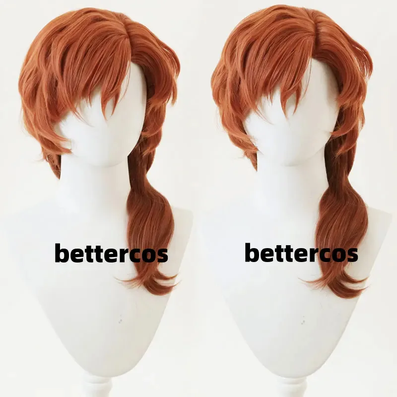 

High Quality Anime Chuya Nakahara Chuuya Cosplay Wig Orange Gradient Cos Wigs Heat Resistant Hair Party Wigs + Wig Cap