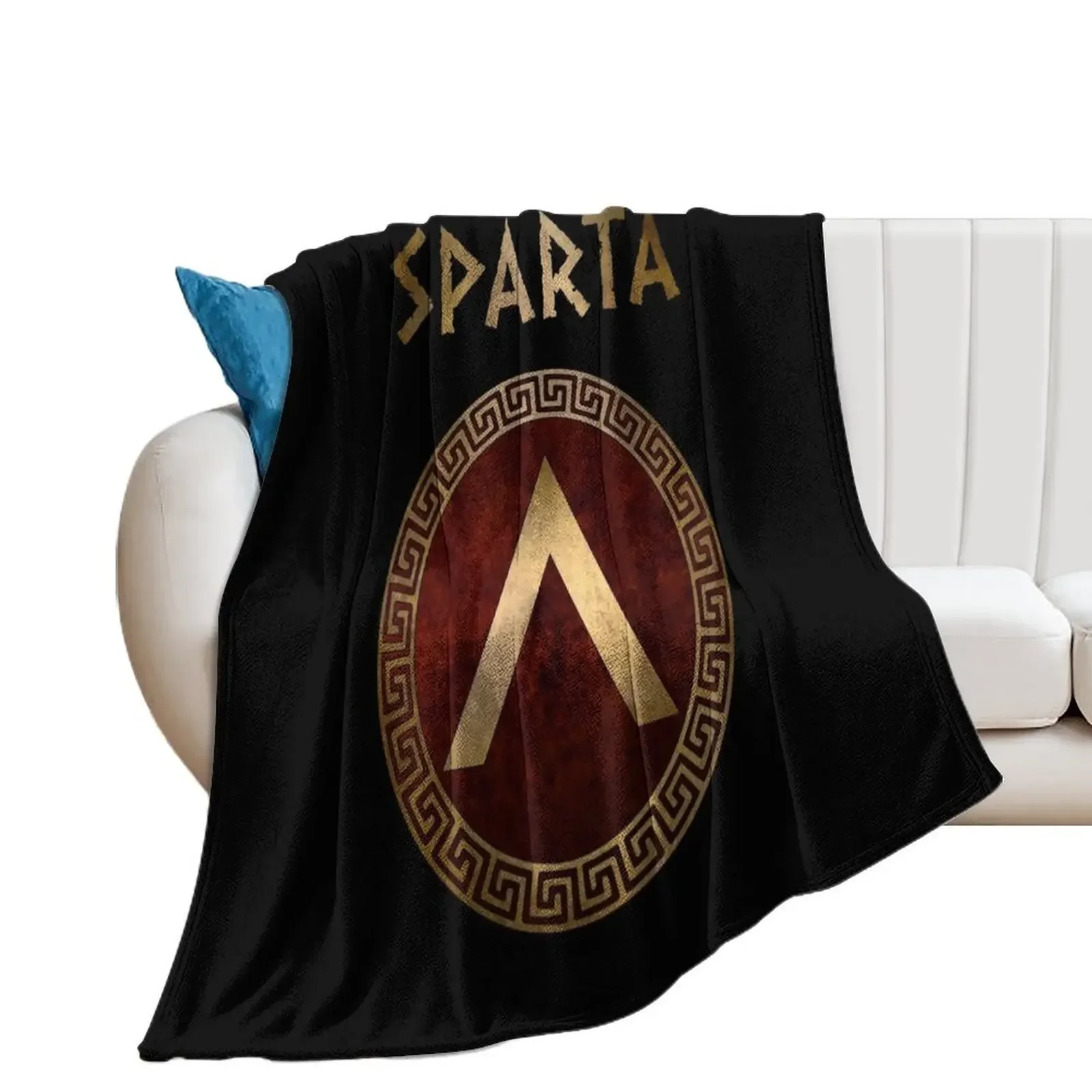 

Spartan Shield Lacedaemonian Lambda Ancient Symbol of Sparta Throw Blanket Soft Plaid Nap Decorative Sofas Blankets