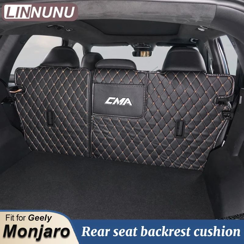 

LINNUNU Fit for Geely Monjaro Manjaro KX11 Xingyue L Leather Car Rear Seat Backrest Cushion Anti Dirt Protective Anti Kick Pad