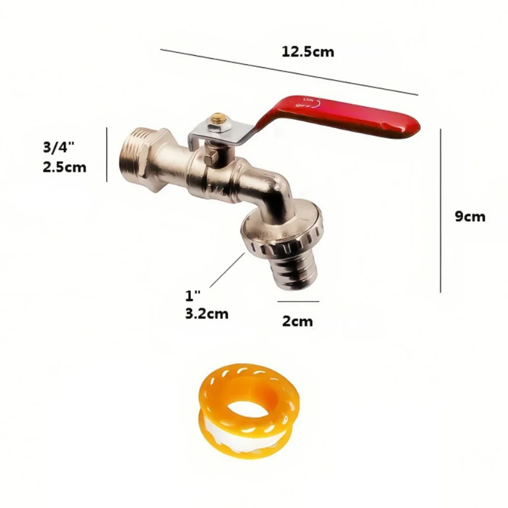 IBC Gooseneck Brass Tap with Double Outlet for Rainwater Tanks 1000L Suitable for Garden Watering and Agricultural Systems