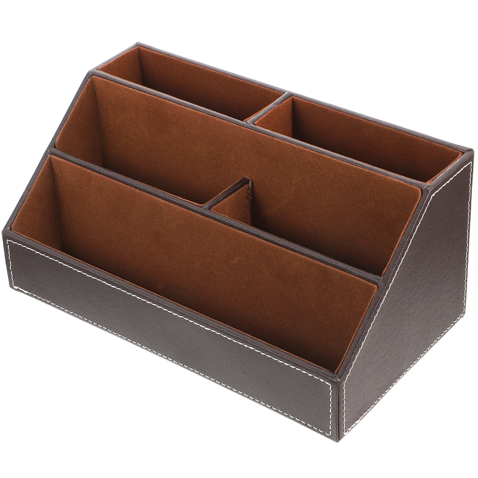 

Desktop Storage Rack PU High Density Board Organizer Remote Control Holder Caddy Modern Desk Accessories Clean Tidy