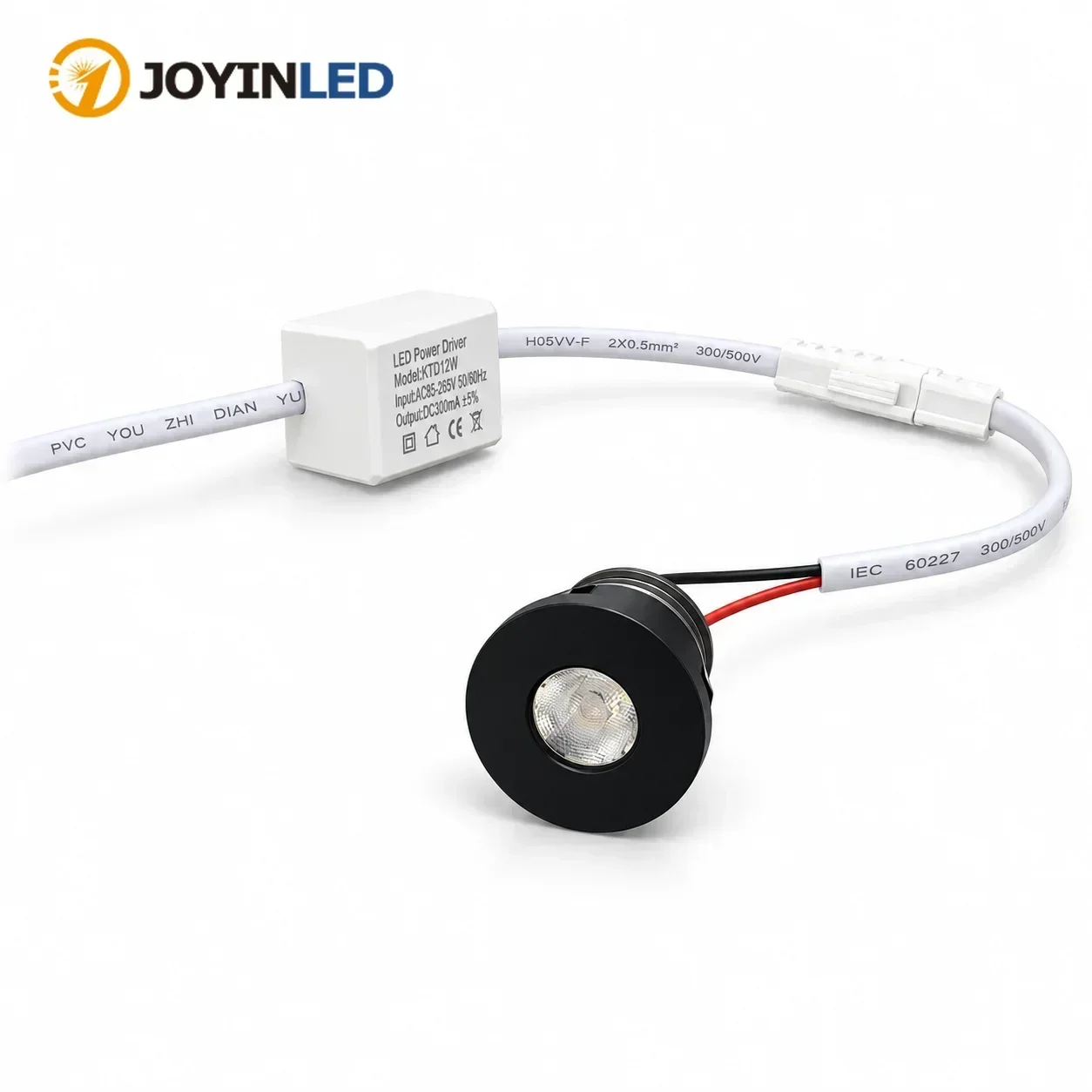 JOYINLED 1W LED Downlight 25mm Cutout Dimmable Warm White 3000K Recessed Spotlight 85-265V for Showcase Display Under-Cabinet