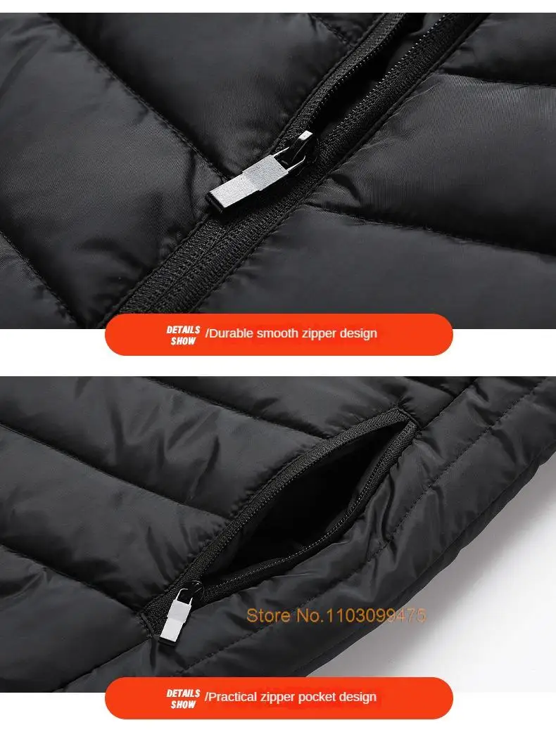 2–21 Bereiche selbsterhitzende Weste USB wiederaufladbare beheizte Jacke Winter Herren Damen Thermounterwäsche Heizweste Wandern Skifahren Mantel – Detail 3