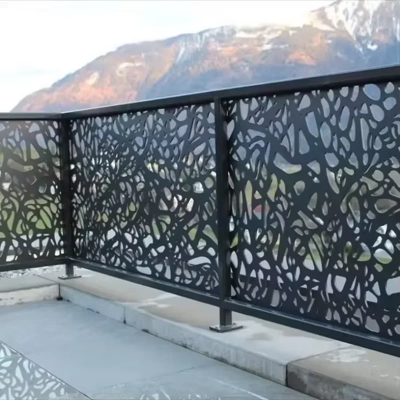 Custom Metal Balcony Stair Railing Wrought Iron Style Rust DIY Install Villa Apartment Outdoor Guardrail Modern Design