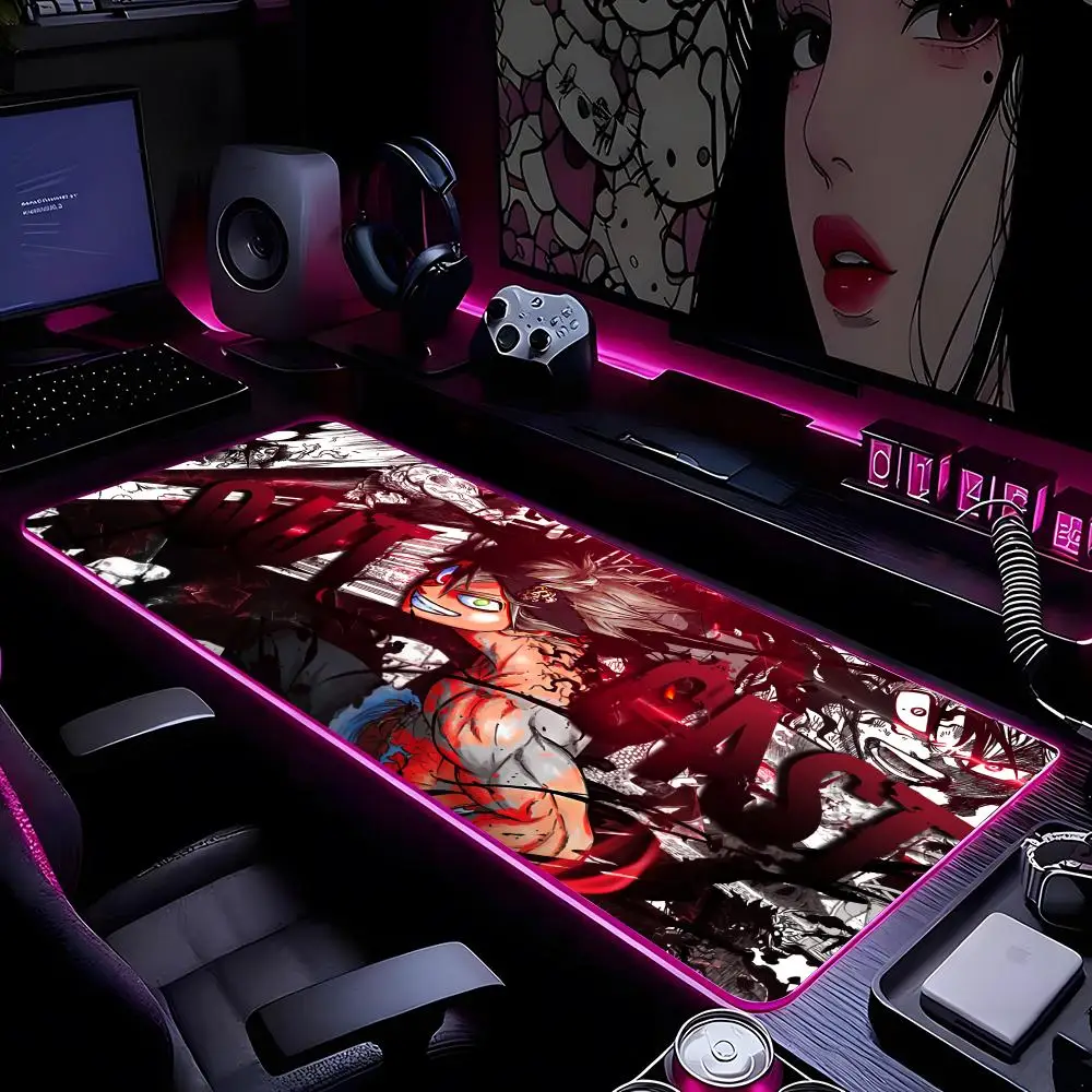 

Black Clover Mouse Pad Mousepad HD Printing Computer Gamers Locking Edge Non-slip RGB Mouse Pad XXL90x40cm Keyboard PC Desk Pad