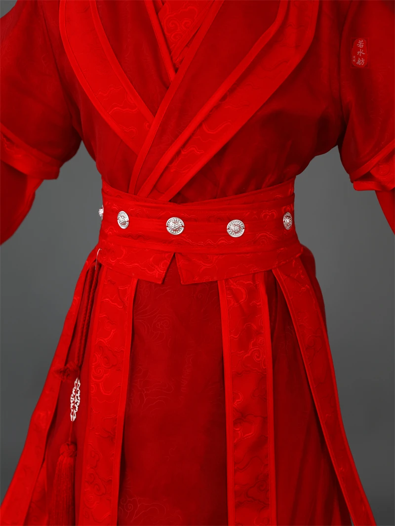 중국어 Hanfu Fu He Xuan Gu Yun 코스프레 의상 애니메이션 레드 블랙 할로윈 카니발 코스프레 파티 남자 드레스 Tian Guan Ci