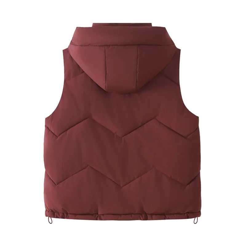 سترة شتوية عصرية لعام 2025 سترة نسائية دافئة منتفخة بدون أكمام سترات سميكة من القطن صدرية عصرية من Chaleco #6