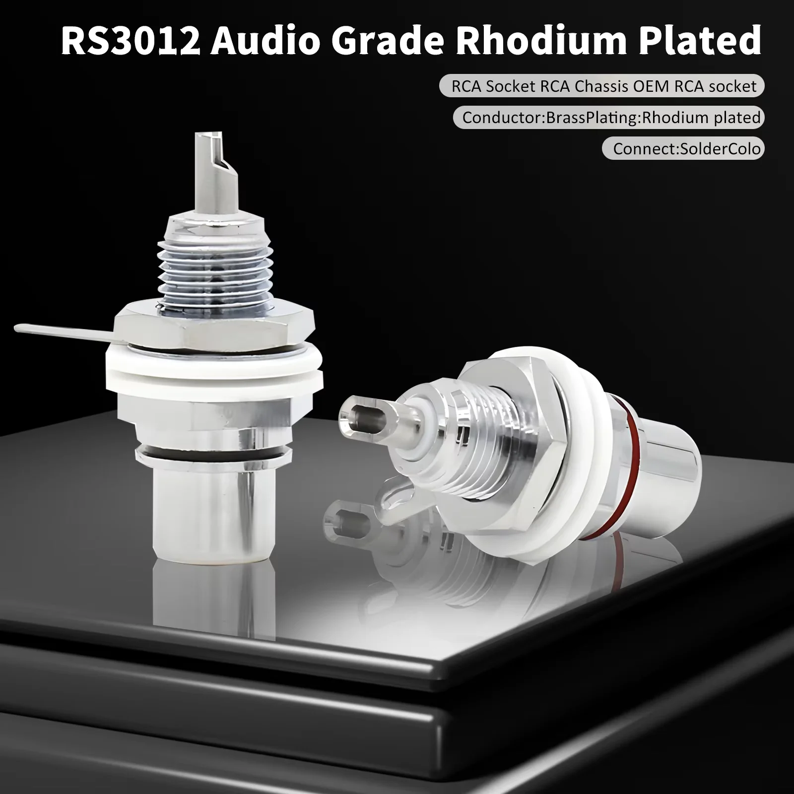 8 szt. Gniazda RCA do montażu panelowego, pozłacane rodem/złotem, do wzmacniacza audio — zdjęcie produktu 4