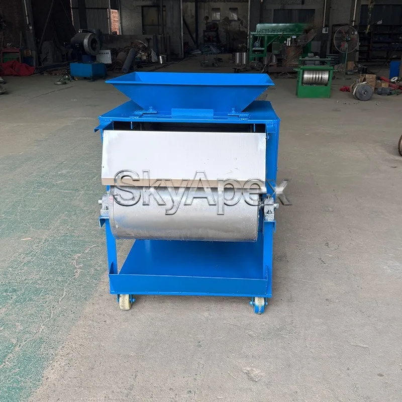 Small Vibrating Single Roller Magnetic Separator Iron Remover for Aluminum Filings Chips Machine Tool Magnetic Separator